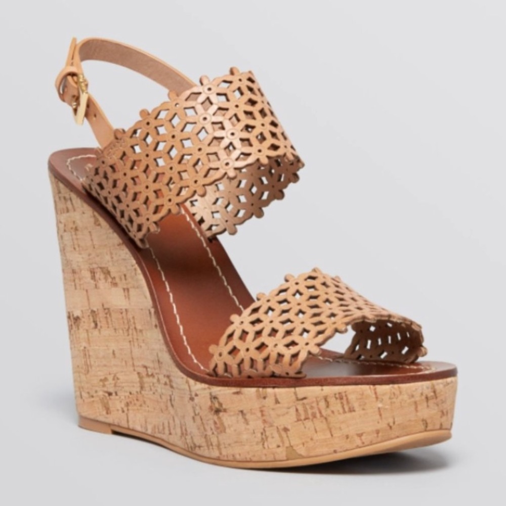 Tory Burch Women's Tan Daisy Wedge Sandals